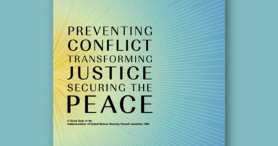 Cover of global study "Preventing Conflict, Transforming Justice. Securing the Peace"