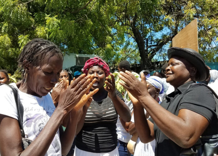 Women at Cholera Protest in Haiti