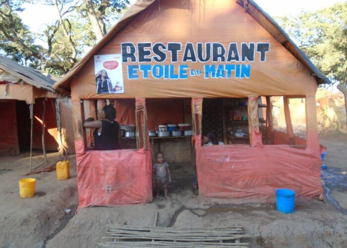 Restaurant at the artisanal mine site in DRC