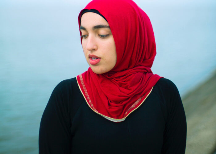 Young woman in a headscarf