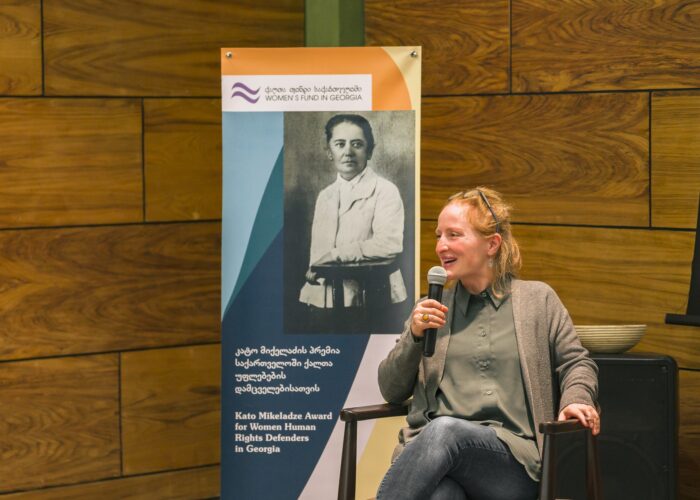 Woman speaking at a Women's Fund in Georgia event