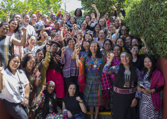 Large group of women posing for the camera at the 10th Anniversary of the Global Indigenous Women's Leadership School