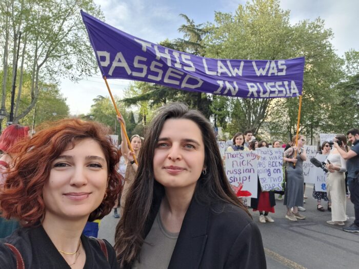 Dalan Fund participants at a solidarity with Georgia protest