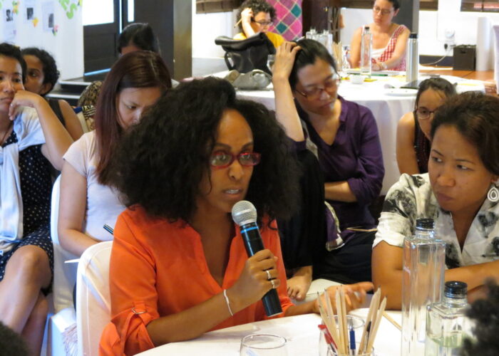 DAWN participants having a panel discussion