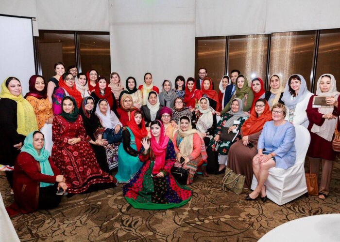 Mina's List Afghanistan political empowerment program 2018 participants smiling at the camera