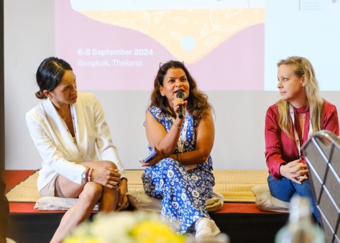 Woman presents at workshop