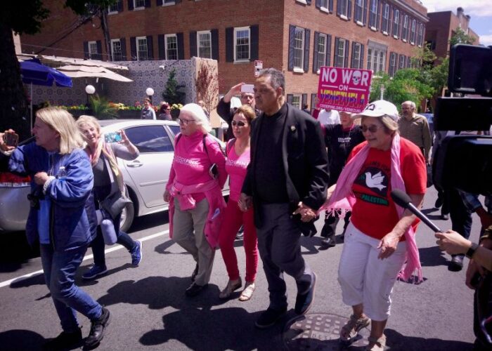 In 2019, Rev. Jesse Jackson brought food and support to the peace activists defending the Venezuelan embassy in Washington D.C.