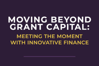 Graphic with text moving beyond grant capital